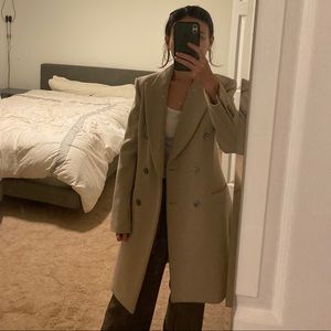 Theory Capsule Tailored Coat Oatmeal Beige XS S 0